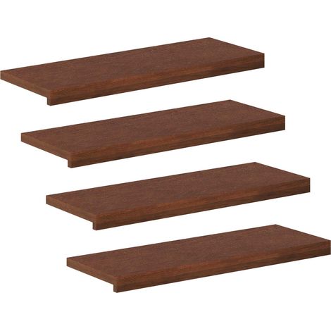 Gradini per Scale 4 pz 70 x 25 x 2 cm Marrone Scuro vidaXL (1/5)