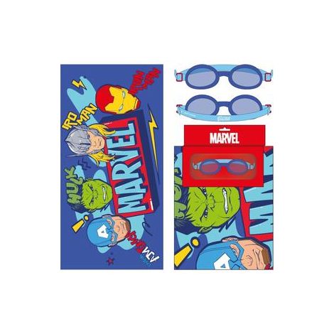 TOALLA SET GAFAS NATACIÓN AVENGERS