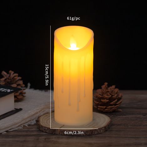Lampe bougie électronique LED, lampe décorative fausse bougie simulée, accessoire de décoration romantique pour mariage, lumi(Y060) (1/5)