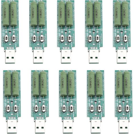 Packung mit 10 elektronischen USB-Widerständen mit Schalter, einstellbar, 3 Intensitätsstufen, 5V-Widerstandsmessgerät (1/5)