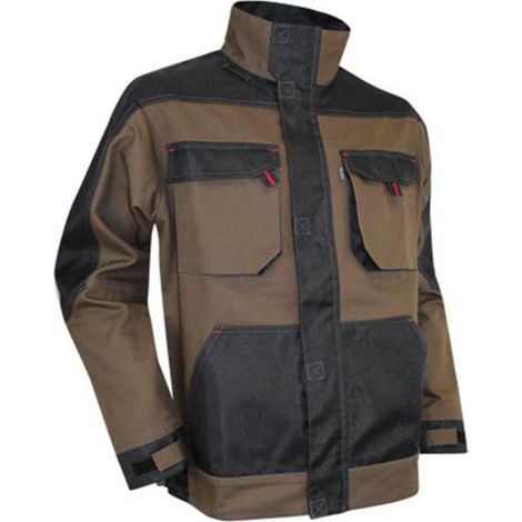 Chaqueta de resina taupe/negro T.2