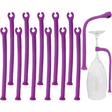 Glashalter – Spülmaschinenzubehör – Weinglasreinigung – Flexibles Silikon – 12er-Pack – Lila (1/5)