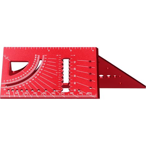 45/90-Grad-Winkellineale, präziser Winkelmesser für Holzarbeiten, quadratisches Messlineal aus Aluminiumlegierung zum Markieren und Punktieren von Rohren