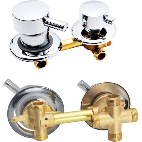 2/3/4/5 Voies Mitigeur Robinets de douche, Laiton Robinets de bain Entraxe 9cm/10cm/12,5cm/14,5cm, Mitigeur Salle Bain pour Cabine Ou Hammam (10cm,Fileté 4 voies) (1/5)