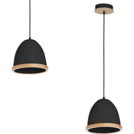Lámpara colgante Studio 1 E27 de madera negra Milagro MLP8852 (1/5)