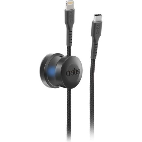 SBS Cavo dati e ricarica con supporto magnetico - Connettori Lightning Made for iPhone (MFi) a USB-C (1/2)