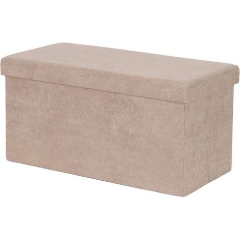 Domo Mea Pouf Contenitore Pieghevole Salvaspazio Beige - 76x38x38 cm