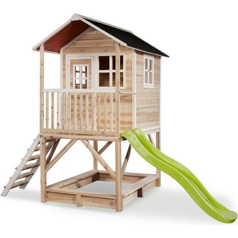 Maisonnette en bois pour enfants Loft 500 Naturel - Exit Toys (1/5)