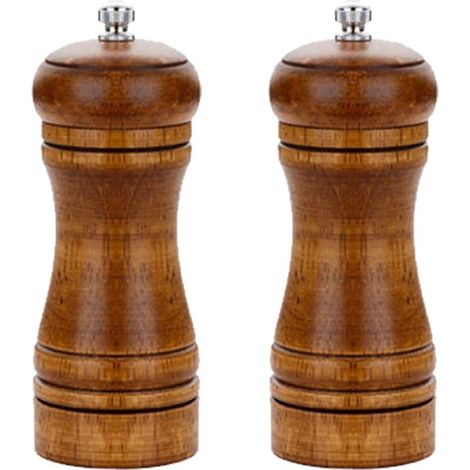 2 pièces de Bois, de Sel et de Poivre-moulins à Poivre et Salière-Set en Bois avec Keramikkern, petit