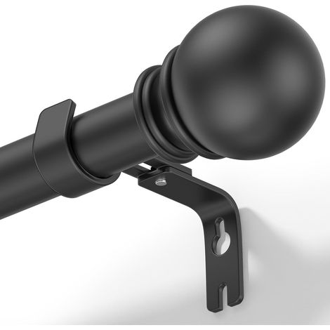 Tringle Rideau Extensible Sans Perçage 102–229 cm Noire Ø25 mm (1/5)
