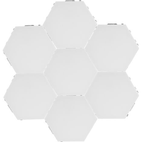 Lampe murale décorative hexagonale innovante à monter soi-même, idéale pour la chambre ou le salon. Alimentation 100-240 V, 7 ampoules. (1/5)