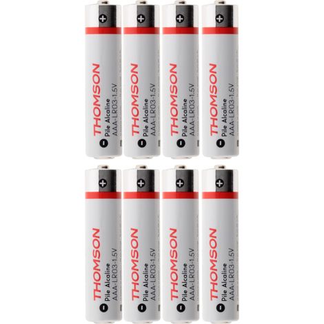 Pack de 8 piles alcalines LR03 AAA 1,5V - Thomson