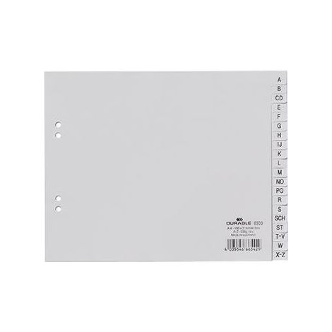 DURABLE A-Z Register DURABLE DIN A4 Polypropylen grau 20 Registerblätter (1/4)