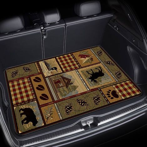 Tapis pour coffre de voiture, tapis de protection contre la poussière, résistant à l'usure et à la saleté, facile à entretenir - 75 x 100cm [Velours cristal, fond en plastique]
