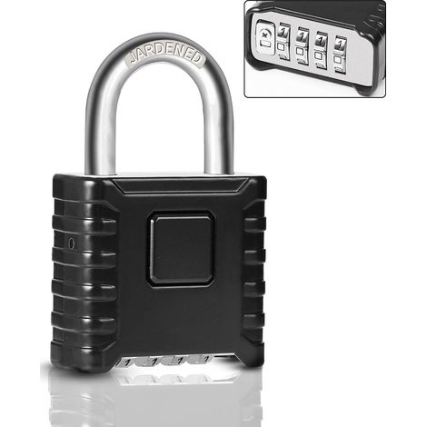 Heavy-duty outdoor waterproof combination locks,  52mm large 4-digit code lock with 8mm thick 304 stainless steel chain (1/5)