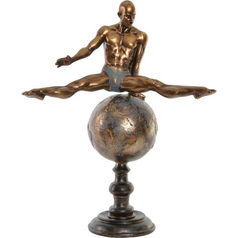 Statuette gymnaste doré finition vieillie style moderne - Doré vieilli effet bronze (1/3)