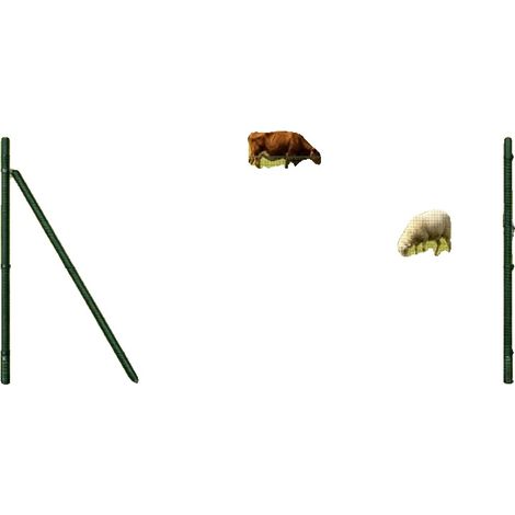Poste para cerca, resistente a la intemperie, construcción de acero duradera, verde. (1/2)