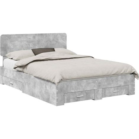 Maison Exclusive - Struttura del letto con testiera Grigio cemento 150 x 200 cm