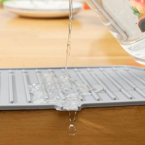 Tappetino per rubinetto, tappetino in silicone per rubinetto, paraspruzzi per lavello da cucina (grigio) (1/3)