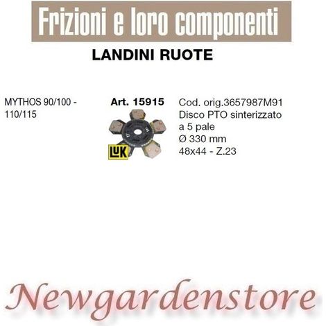 Disco de embrague TDF tractor 48x44 Z23 15915 RUEDAS LANDINI MYTHOS 90 100 110 115