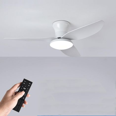 Ventilateur de plafond profil bas 40 po avec éclairage LED, 3 températures de couleur, 6 vitesses, télécommande (1/5)