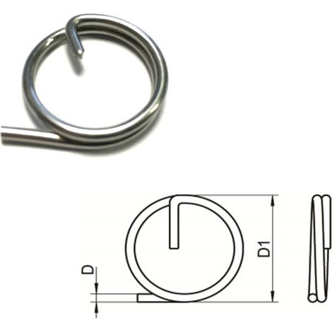 Split Cotter Ring T316 (A4) Marine grade stainless steel 1.5 x 19 mm