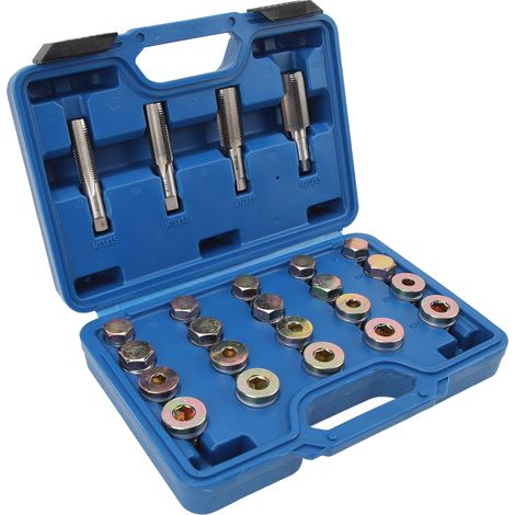 Kit de réparation de filetage de carter d'huile 64 pièces, outil de bouchon de vidange pour boîte de vitesses, jeu de tarauds M13 M15 M17 M20 pour voitures (1/5)
