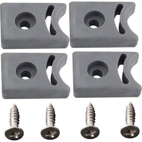 4 Butée De Porte De Douche Avec Vis Jeux De Butée De Porte Coulissante De Remplacement Pré-Percée Bloc De Protection Anti-Collision Accessoires De Douche (1/4)
