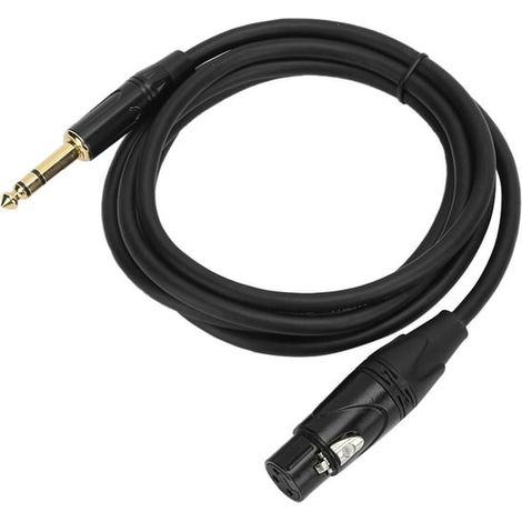 Câble audio XLR femelle vers jack 6,35 mm, connexion équilibrée de 3 mètres pour microphone, table de mixage, enceinte et équipement audio professionnel (1/5)