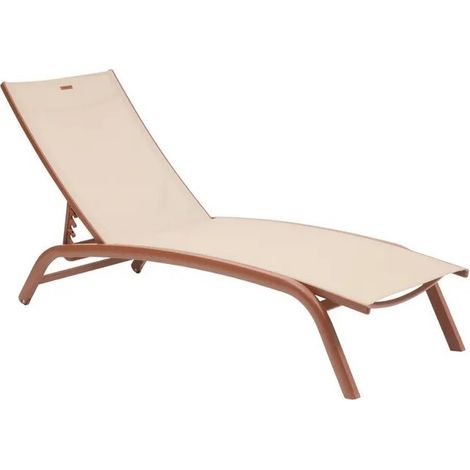 Lettino prendisole Bonao lino mogano 171 x 64 x 84,5 cm