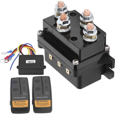 Treuil télécommandé sans fil DC500A 12V, interrupteur à solénoïde pour VTT et UTV de 8000 à 12000 lb (1/5)