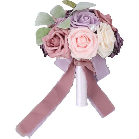 Ramo de flores artificiales hechas a mano, colores vibrantes, estilo elegante, ideal para bodas, fiestas, oficinas y jardines. (1/5)