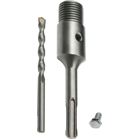 Adaptateur pour foret à béton SDS Plus de 110 mm avec foret de guidage et rallonge M22, idéal pour percer la maçonnerie et le béton. (1/5)