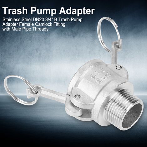 Adaptateur de pompe à eau en acier inoxydable DN20 3/4" B, raccord camlock femelle avec filetage mâle pour tuyau (1/5)