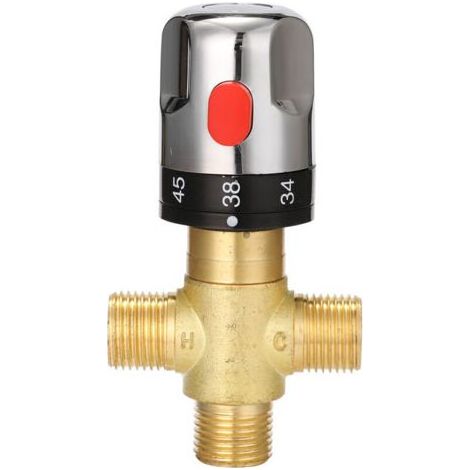 Mitigeur thermostatique de douche en laiton – Contrôle de température 20-50°C – Installation facile sur murs – Finition métal (1/5)