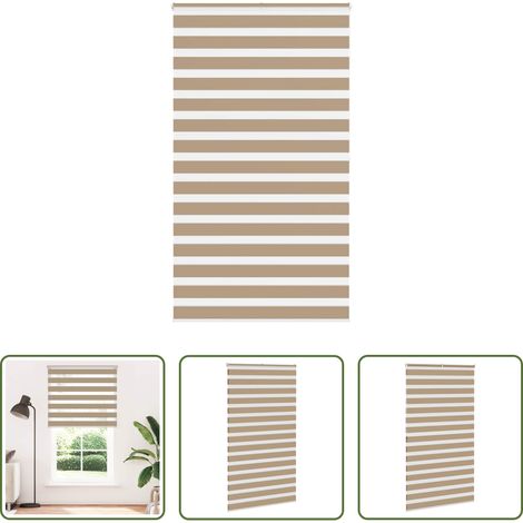 vidaXL Sonnenschutz - Doppelrollo Sandbraun 130x200 cm Stoffbreite 125,9 cm Polyester (1/5)
