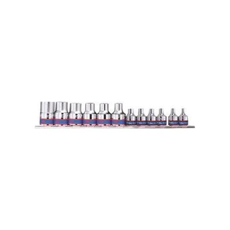 Steckschlüsselsatz 3/8-1/2 Zoll, 12-teilig, E4-E20, verchromt - KY7113PR