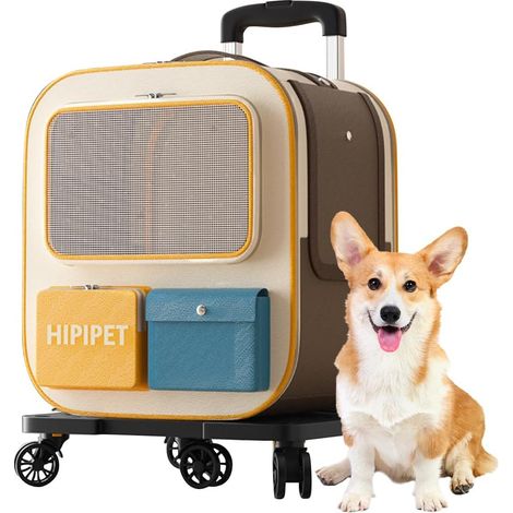 Sac à Dos pour Animaux De Compagnie avec roulettes, Sac à Dos Confortable pour Chat avec roulettes Amovibles, Sac à Dos pour Chien pour Voyage/Randonnée/Utilisation en Extérieur(Bleu) (1/5)