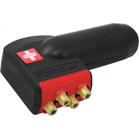 LNB Quad - OPTICUM - Red Rocket - 0,1 dB - 4 sorties - Connecteurs GOLD P