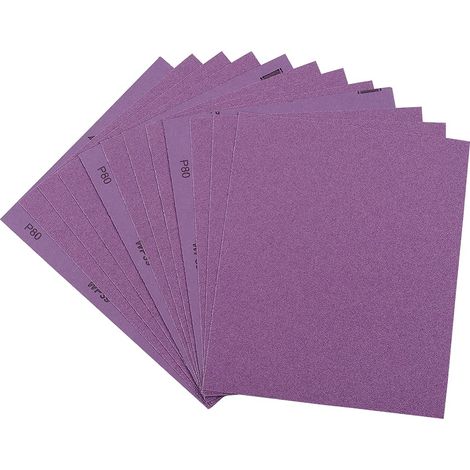 12 Blatt Schleifpapier, Körnung 80, Nass-Trocken, 9 x 11 Zoll, Aluminiumoxid-Schleifpapier für die Holzmöbelveredelung, Metallschleifen, Autopolieren