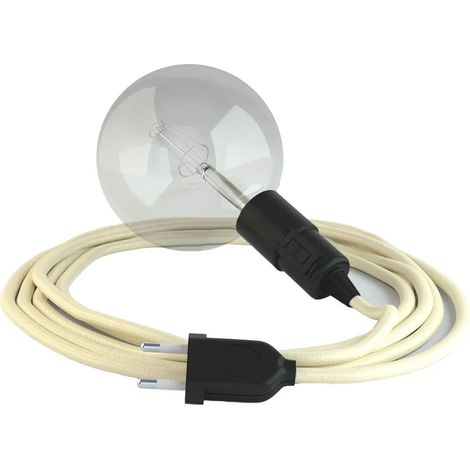 Lampe suspension creative cables rm00 câble soie ivoire 5m (1/3)