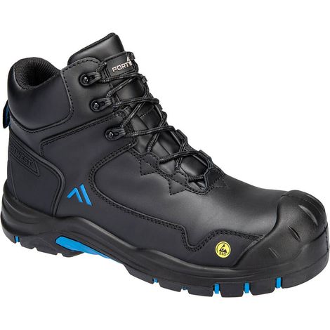 Zapatos de trabajo altos Apex S3S ESD HRO SR SC FO Negro/Azul 43