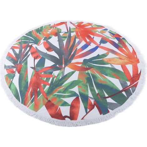 Serviette de plage ronde colorée à franges animaux, microfibre, grande nappe éléphant pour pique-nique yoga dortoir décoration motif 1 (1/5)