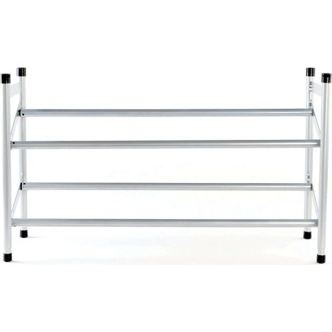 Range chaussures extensible et empilable Stilito gris - COMPACTOR - 62117 x 23 x H.35 CM - Gris argenté