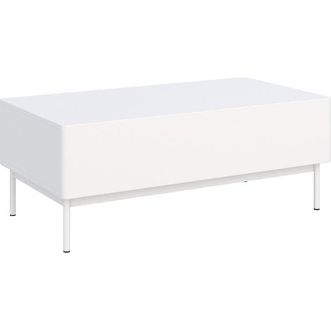 Selsey Olio – Mesa de centro con dos puertas abatibles - blanco - 100x53 cm (1/5)