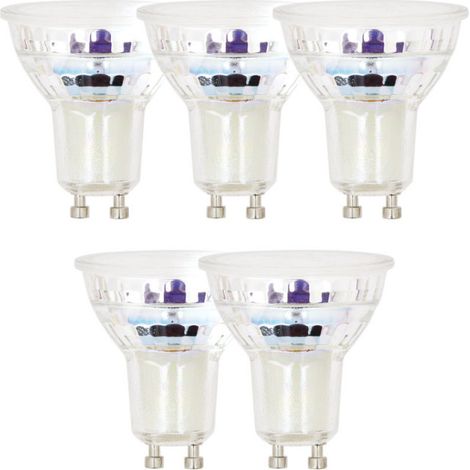 Xanlite – Lot de 5 ampoules LED GU10 4,8W – Équivalence 50W – 345 lumens – Blanc neutre 4000K – Durée de vie 15000h – Angle 36° (1/7)