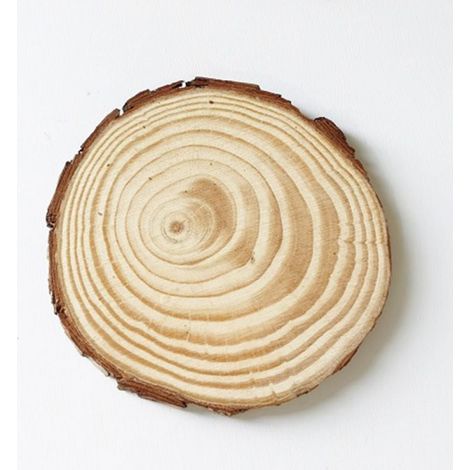 Tranche De Bois - Cercle Naturel Avec Écorce - Sous-Verre Artisanal - Pin Non Finitionné - 10 cm - 1 Pièce (1/5)