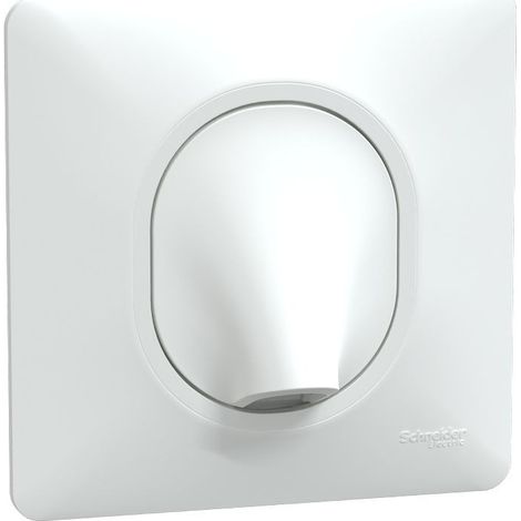 Sortie de câble - 16 A - Avec plaque - Blanc - Ovalis - S321662 - Schneider (1/3)