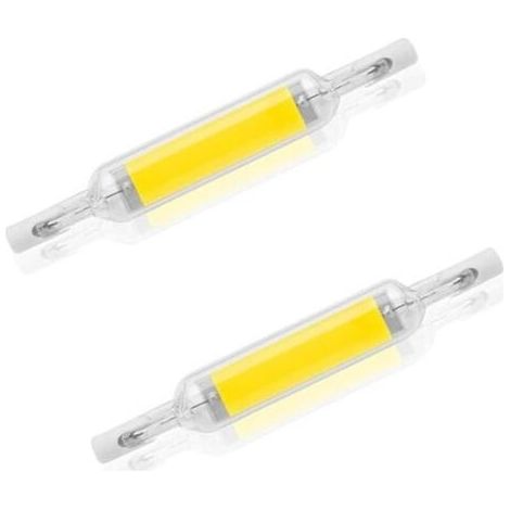 Lot de 2 ampoules LED R7S 10 W 78 mm à intensité variable blanc froid 6000-6500 K 100 W halogène J78 de remplacement, tube de base R7S à double extrémité, angle de faisceau 360, économie d'éne (1/4)
