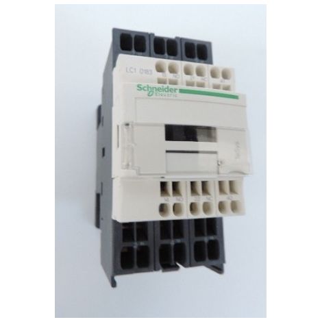 Contacteur 18A 3P 440V AC-3 contact 3F (3NO) aux 1F 1O bobine 42V AC 50-60Hz bornes à ressort TESYS Schneider Electric LC1D183D7 (1/2)